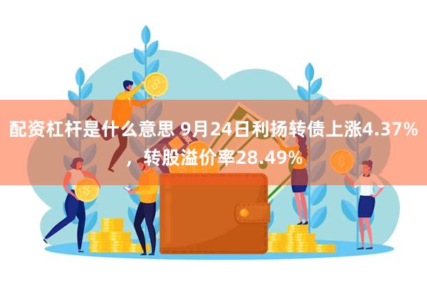 配资杠杆是什么意思 9月24日利扬转债上涨4.37%，转股溢价率28.49%